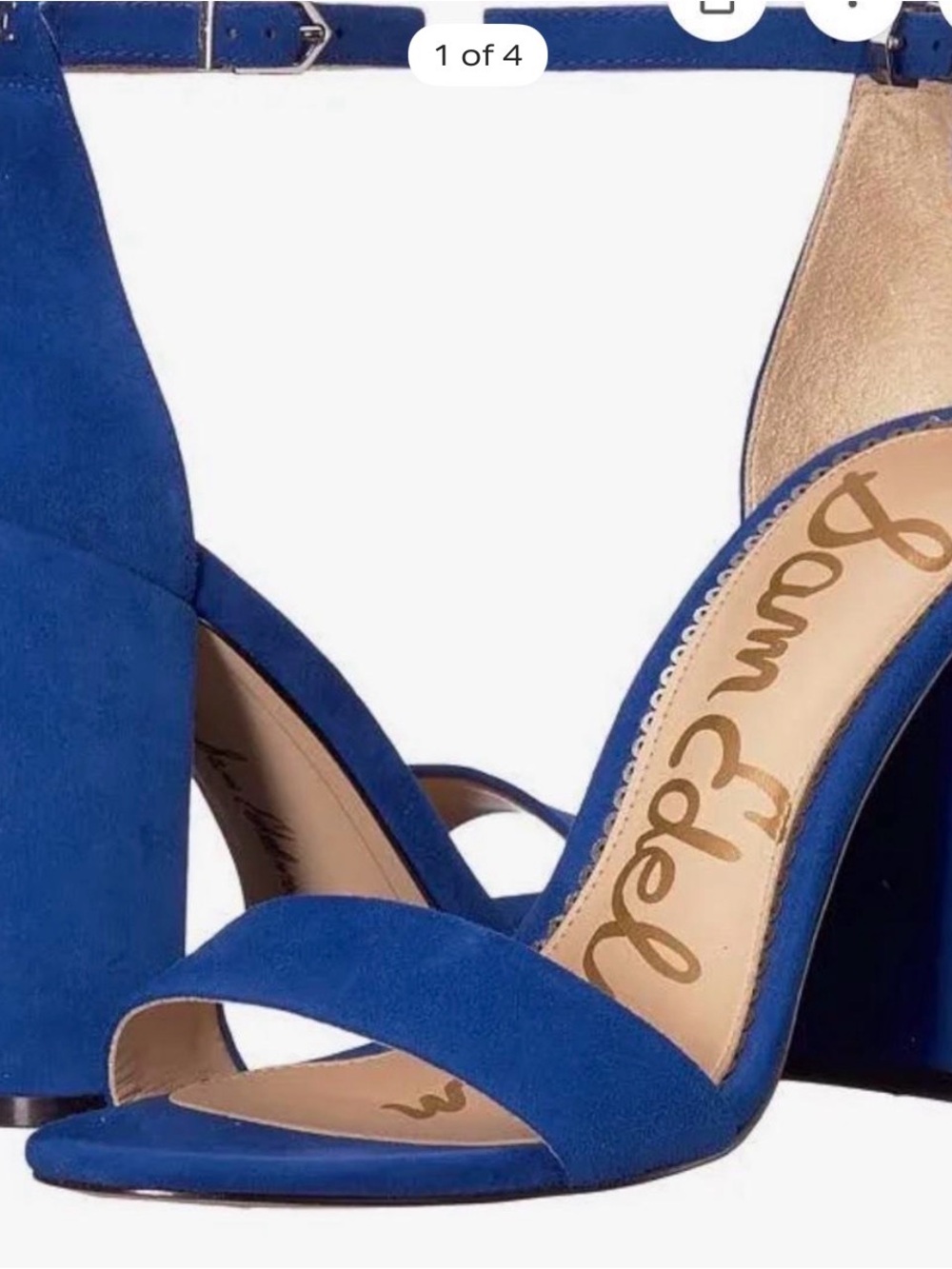 Sam Edelman Yaro Cobalt Blue Suede Block Heel Sandals